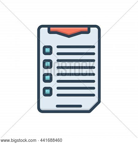 Color Illustration Icon For List Catalog Index Schedule Table Prospectus Inventory Record  Enumerati