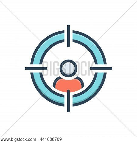 Color Illustration Icon For Head-hunting Head Huting Destination Purpose Ambition Archery Archer Con