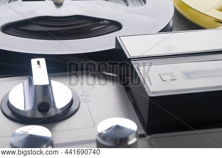 Close-up Of The Magnetic Tape Recorder Mode Switching Controller