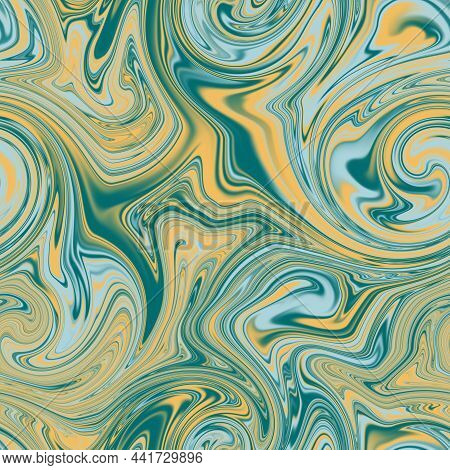 Seamless Twirly Swirly Abstract Liquid Marble Surface Pattern Design For Print