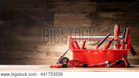 Diy Handyman Toolkit. Carpenter Hardware And Tools