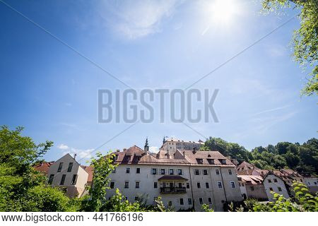 Loski Grad, Or Loka Castle, During A Sunny Summer Afternoon. The Loski Castle Is A Medieval Fortress