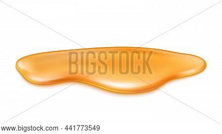 Honey Drip Syrop. Honey Liquid. Gold Food. Oil Flow. Sweet Sticky Bee Melt Caramel 3d Realistic Vect