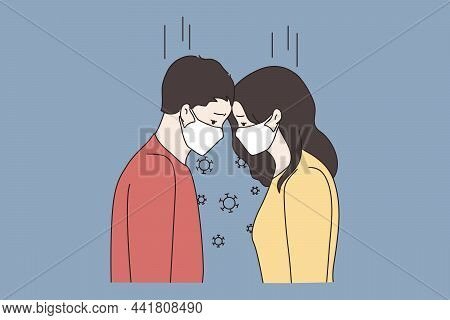 Couple In Facial Masks During Corona Pandemics