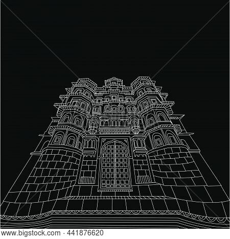 Rajwada Palace Line Drawing. Rajwada Palace  Indore, Madhya Pradesh