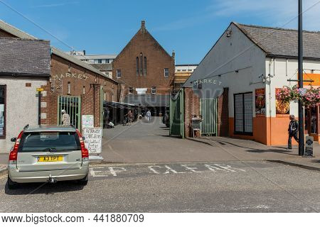 Dumfries, Scotland - July 24th 2021: Dumfries Market On The White Sands At Brewery Street, Scotland
