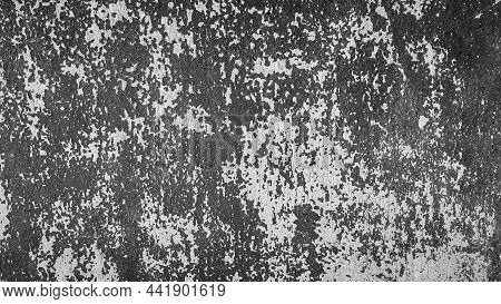 Gloomy Black And White Wooden Rustic Background, Texture Of A
