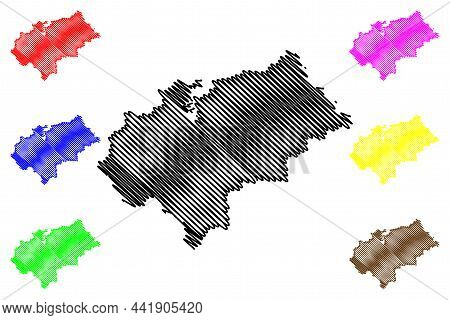 Chikmagalur District (karnataka State, Republic Of India, Mysore Division) Map Vector Illustration, 