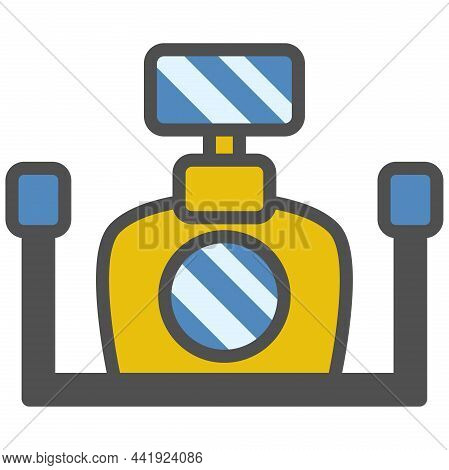 Diving Camera Linear Icon With Colored Fill.vector Illustration.