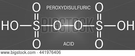 Peroxydisulfuric Acid Oxidizing Agent Molecule. Skeletal Formula.
