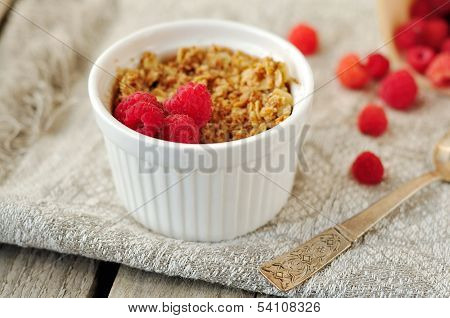 Individual Raspberry Banana Crumble