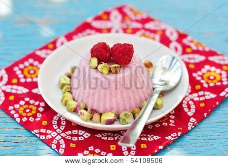 Raspberry Kulfi With Pistachios, Indian Ice Cream