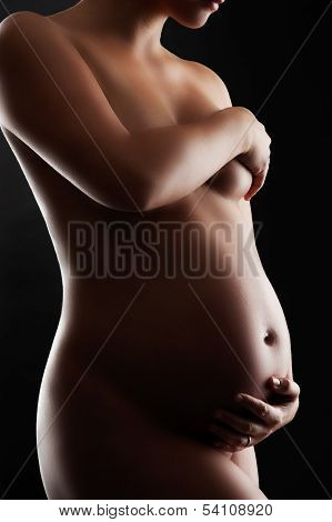Naked Pregnant Woman.