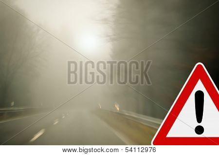 Bad weather driving - foggy road