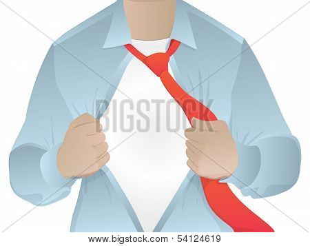 Man Opening His Shirt