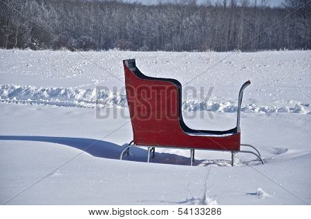 Red Sleigh in Winter