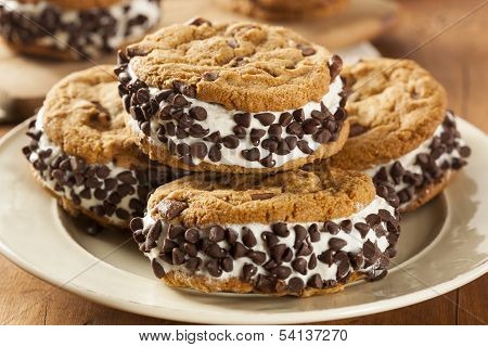 Chocolate Chip Cookie Ice Cream Sandiwch