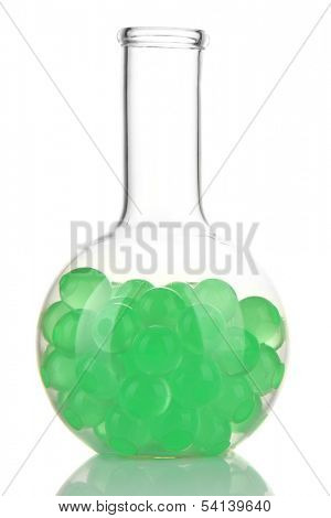 Flask with hydrogel isolated on white