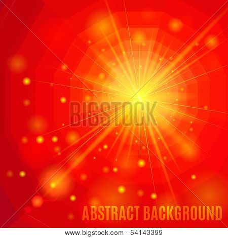 Red Abstract Background With Flare.