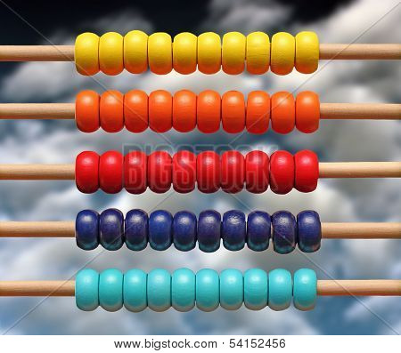 Colorful Wood Abacus Over Sky