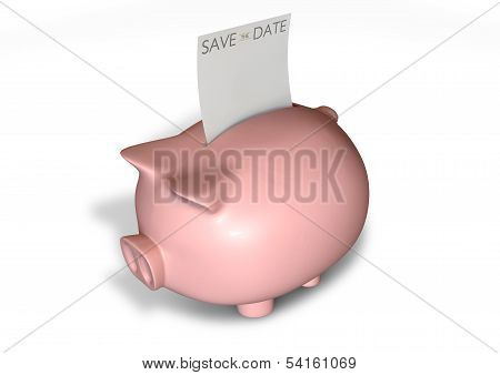 Piggy Bank Save The Date Note