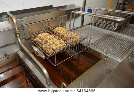 Chicken nuggets fried in oil, junk food