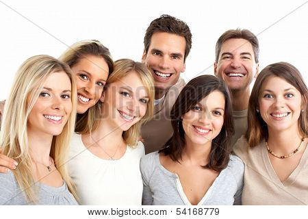 Group of friends young smiling people portrait.