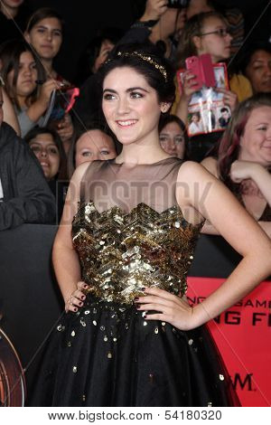 LOS ANGELES - NOV 18:  Isabelle Fuhrman at the The Hunger Games:  Catching Fire Premiere at Nokia Theater on November 18, 2013 in Los Angeles, CA
