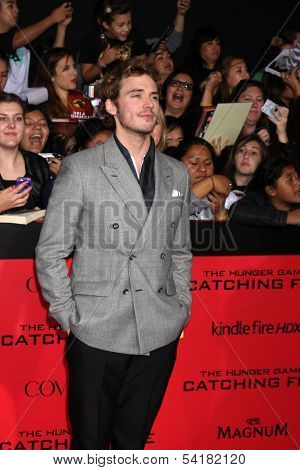 LOS ANGELES - NOV 18:  Sam Claflin at the The Hunger Games:  Catching Fire Premiere at Nokia Theater on November 18, 2013 in Los Angeles, CA