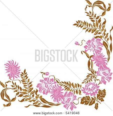 Elemento de marco Vintage floral.  Ilustración de Vector