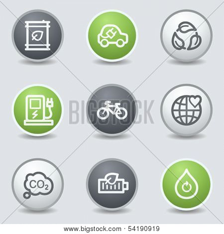 Ecology web icons set 4, circle buttons