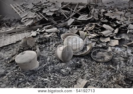 House Destroyed by Pyroclastic
