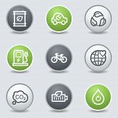 Ecology web icons set 4, circle buttons