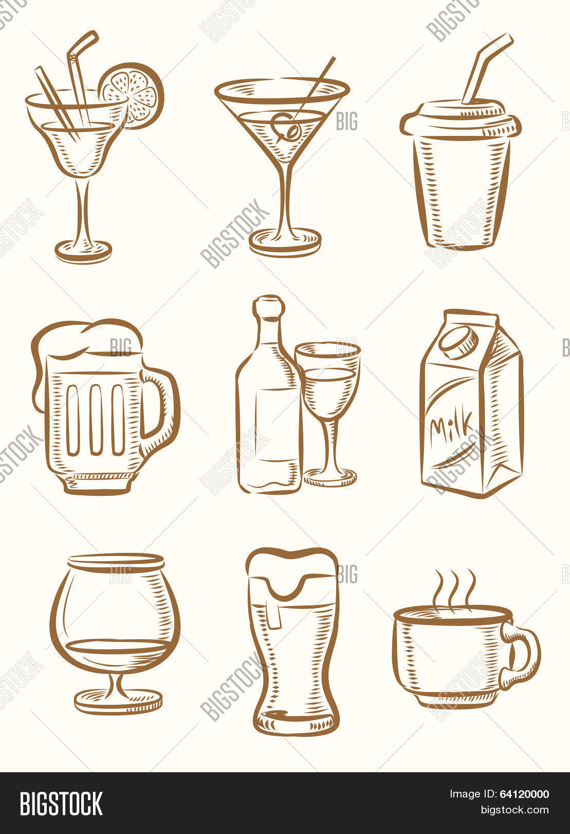 Beverages Icons Vector & Photo (Free Trial) Bigstock