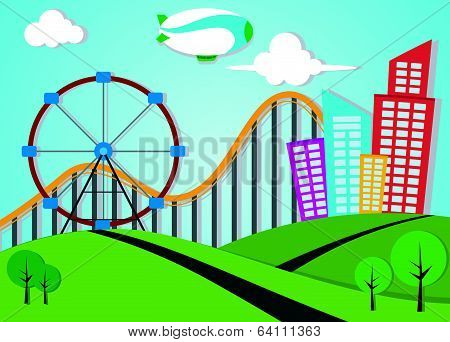 Park And Metro City Applique Landscape