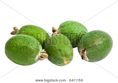 Feijoa Fruits Isolated On White Background