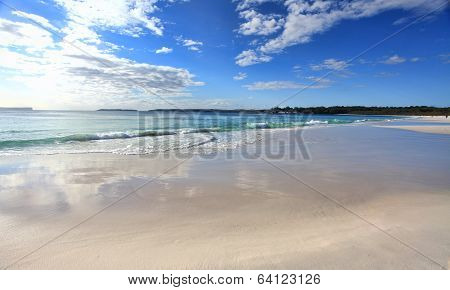 Beach With Cloud Reflections