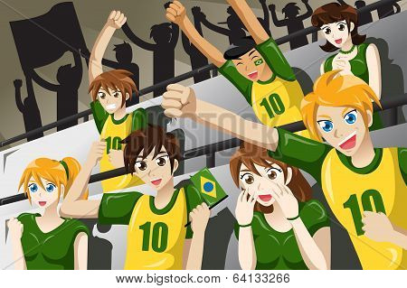 Soccer Fans In A Stadium