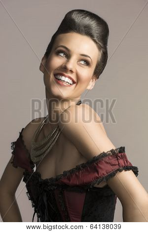 Old Fashion Girl Smiling