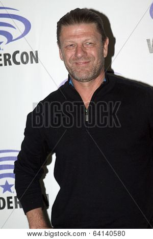 APRIL 19-ANAHEIM, CA: Sean Bean arrives at the 2014 Annual Wondercon press room for TNT's 
