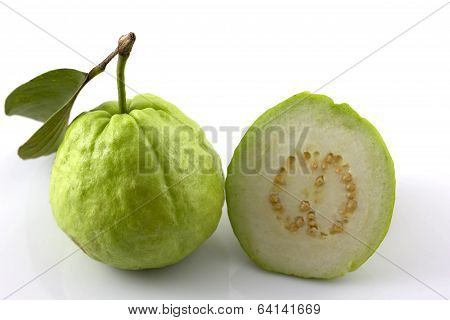 Fresh Guava On The White Background