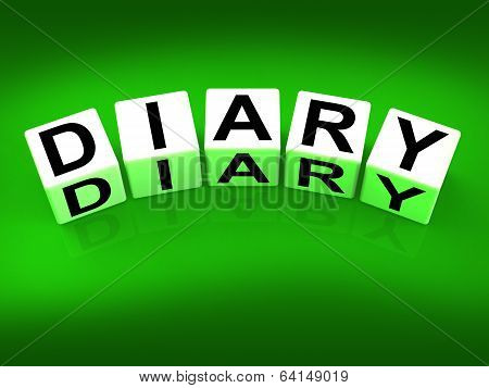Diary Blocks Mean Journal Blog Or Autobiographical Record