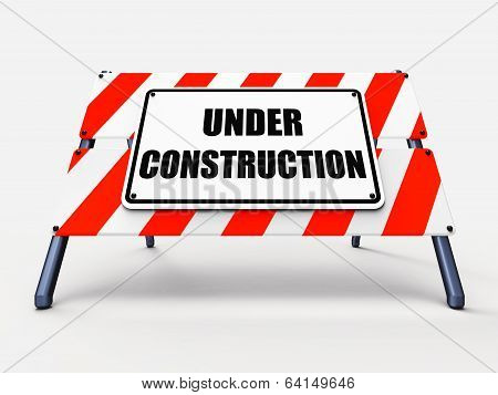 Under Construction Sign Shows Partially Insufficient Construct