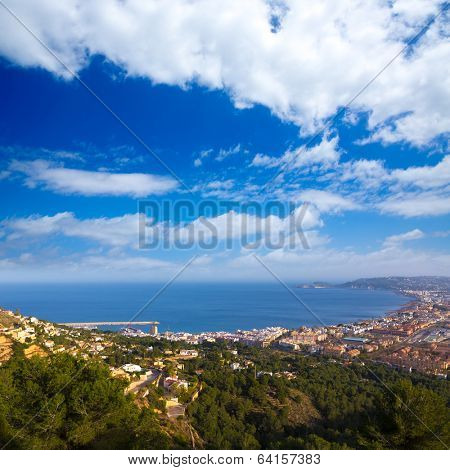 Javea Xabia aerial skyline from Molins in Alicante Mediterranean Spain