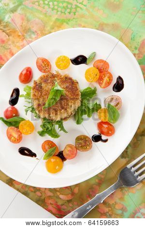 Crab Cakes And Tomato Salad