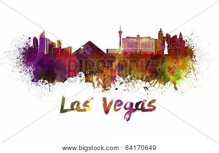 Las Vegas Skyline In Watercolor