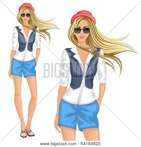 Blond hipster girl