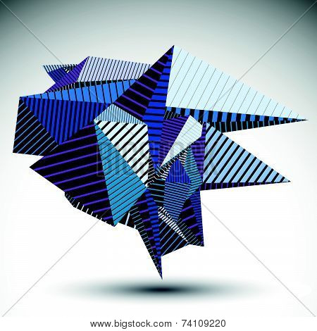 Cybernetic contrast element constructed from geometric figures with parallel lines.