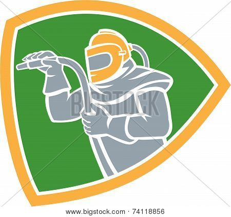 Sandblaster Sandblasting Hose Shield Retro