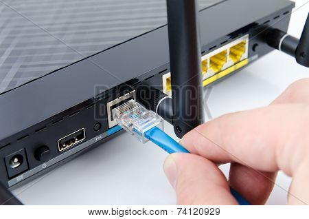 Modern Wireless Wi-fi Router Isolated On White Background.